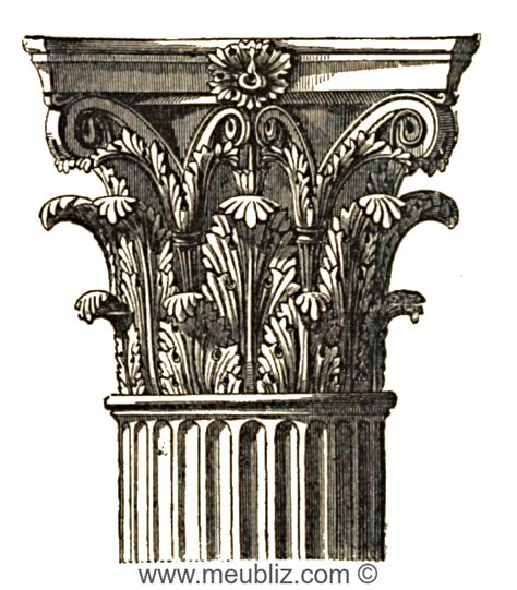 Chapiteau corinthien avec feuilles d'acanthe