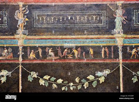 Motif de lotus stylisé dans une fresque romaine