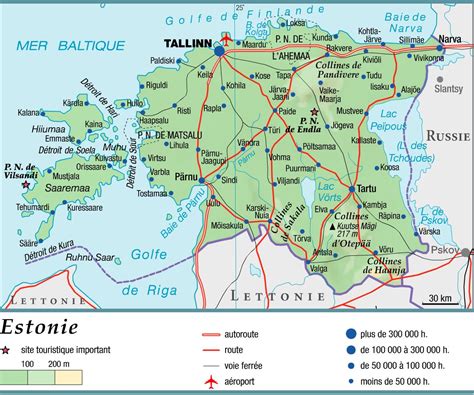 Carte de l'Estonie et ses industries