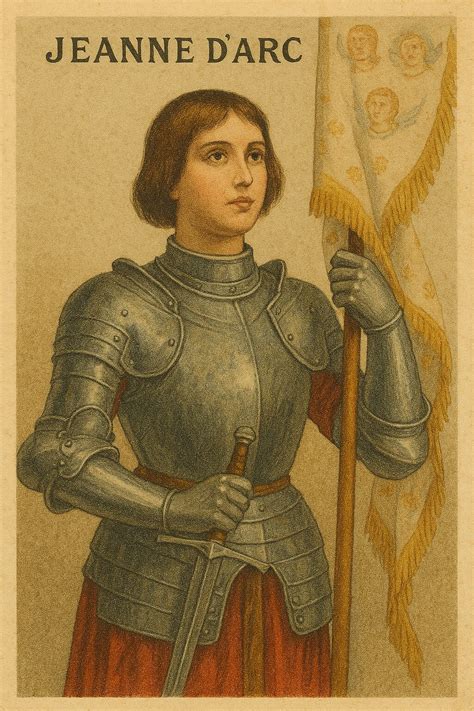 Jeanne d'Arc représentée avec sa coupe courte