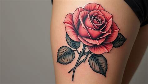 Tatouage de rose et lierre entrelacés