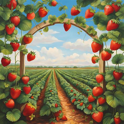 illustration d'un champ de fraises