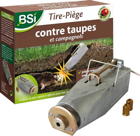 Piège à taupes ou campagnols installé dans le jardin