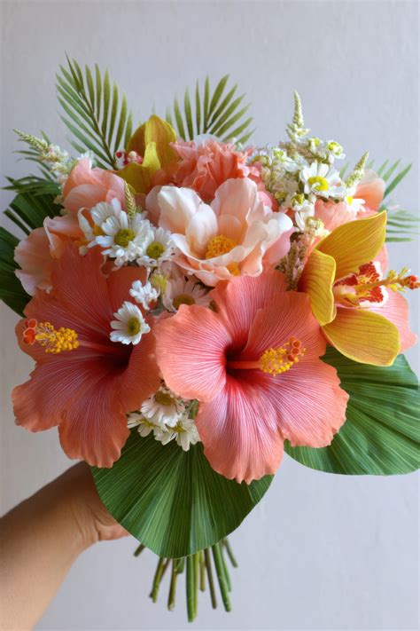 Bouquet d'hibiscus aux couleurs variées