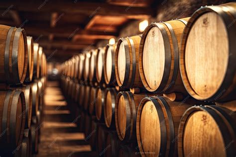 Façade d'une cave à vins artisanale avec des tonneaux