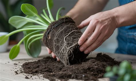Schéma montrant comment dépoter une plante sans abîmer les racines