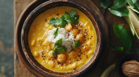 Bol de lait de coco et épices curry