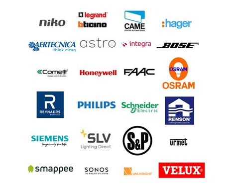 Logos de marques d'équipements électriques réputées
