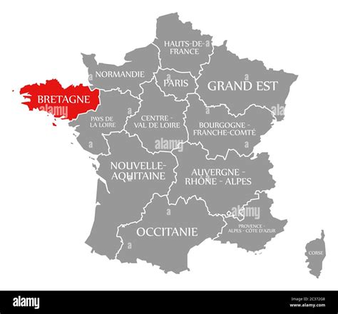 Carte de France avec l'Anjou et la Bretagne