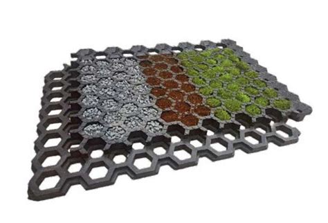 Diversité des matériaux pour les dalles gazon (béton, plastique recyclé)