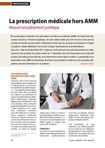 Diagramme des types de prescription hors AMM