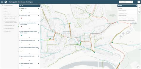 Carte des réseaux électriques aériens