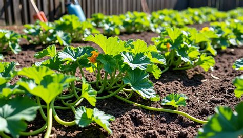 plants de courges sous bâche