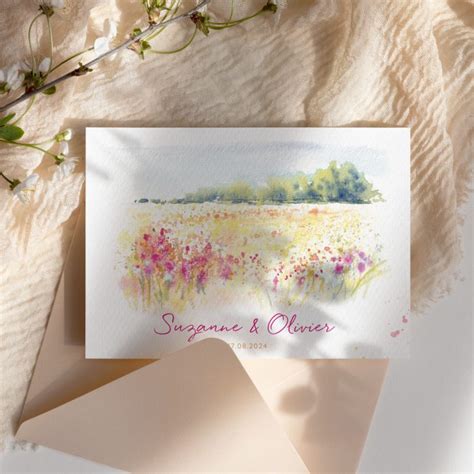 faire-part de mariage végétal aquarelle
