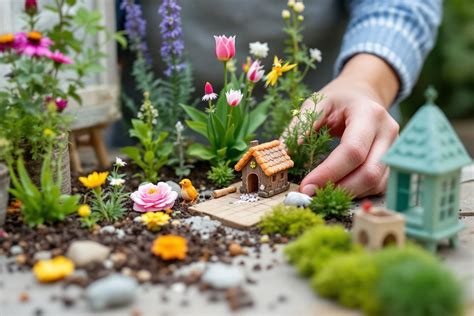 Jardin miniature avec des astuces d'optimisation de l'espace
