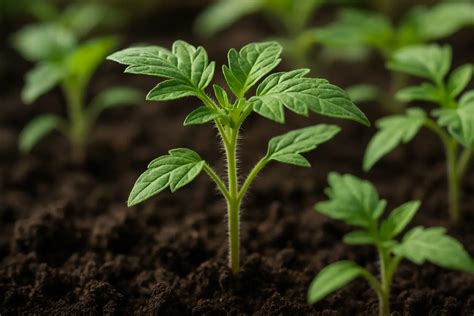 Image d'un jeune plant de tomate repiqué