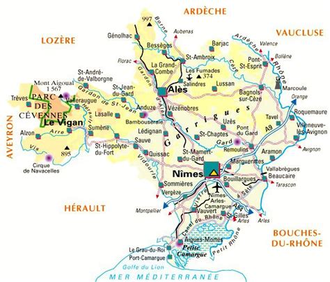 Carte administrative du Gard