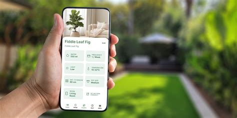Interface d'application de jardinage sur smartphone