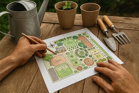 Planification d'un jardin en exposition sud