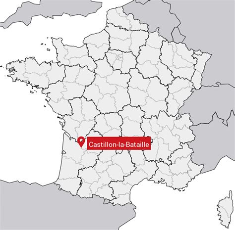 Carte de Castillon-la-Bataille montrant la zone de service