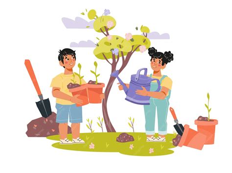 Illustration d'une personne jardinant avec des ecocups