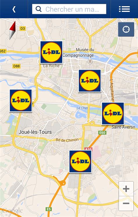 Carte des magasins Lidl en France