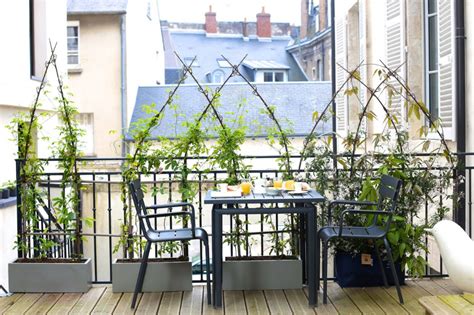 Balcon verdoyant avec plantes grimpantes