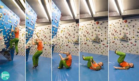 Diagramme illustrant la bonne position pour tomber en escalade