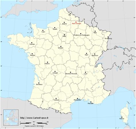 Carte de localisation de Marly-Gomont dans l'Aisne