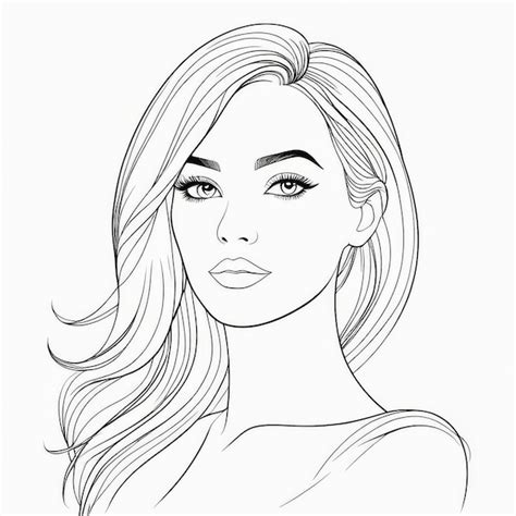 Dessin représentant une femme avec des cheveux très longs
