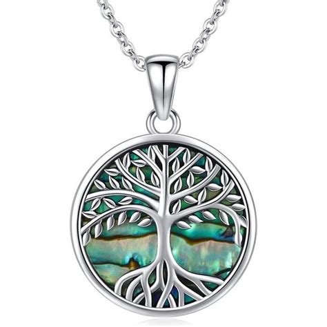 Collier pendentif en argent et coquille d'ormeau