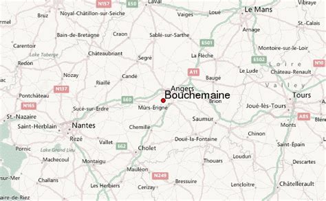 Carte de Bouchemaine avec les lieux historiques mentionnés