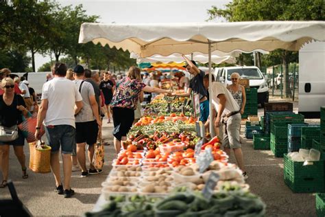 Jeune maraîcher discutant avec des clients sur un marché local