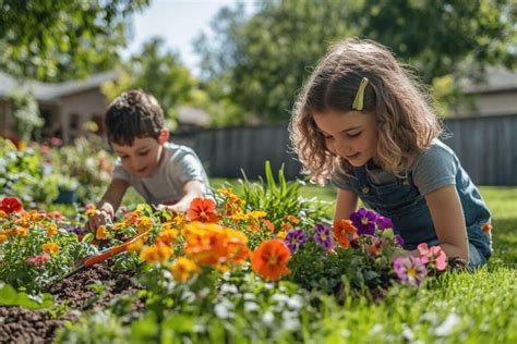 Enfants choisissant leur parcelle de jardin