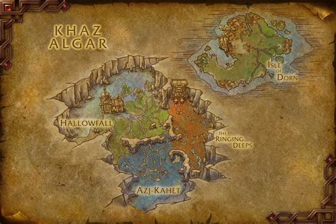 Carte de Khaz Algar avec les emplacements des trésors d'herboristerie