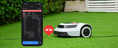 Smartphone affichant l'application de contrôle du robot tondeuse