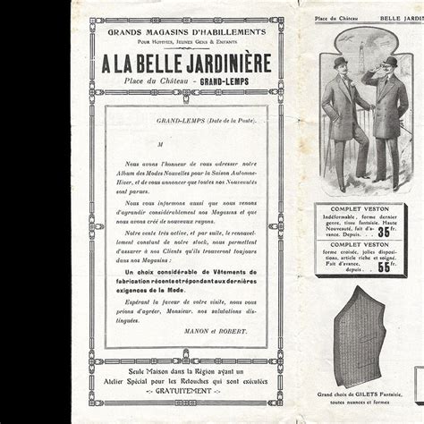 Catalogue de La Belle Jardinière présentant des vêtements de travail variés