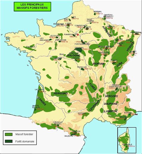 Carte des forêts domaniales d'Ille-et-Vilaine
