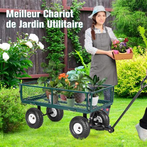 Chariot de jardinage en métal avec parois latérales amovibles