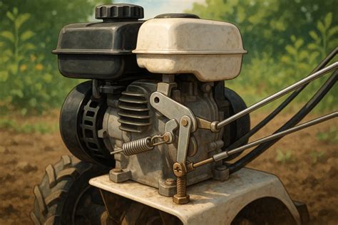 Schéma des étapes de révision d'un moteur de motoculteur