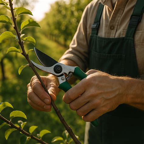 Un jardinier professionnel utilisant un sécateur à fleurs pour tailler des tiges avec précision.