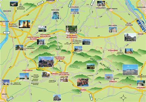 Carte des Alpilles et de la région des Baux-de-Provence