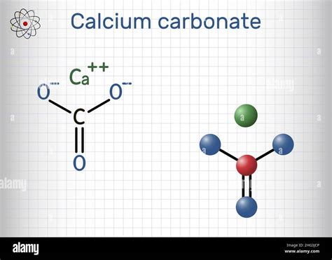 Structure chimique du carbonate de calcium (CaCO3)