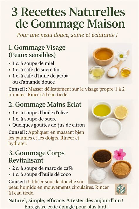Gommage maison ingrédients naturels
