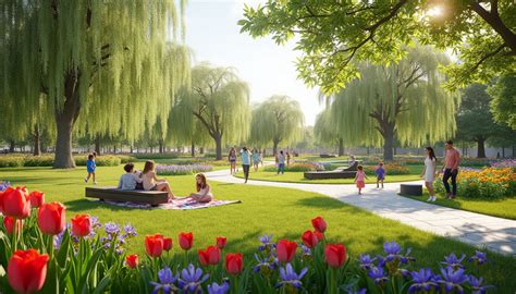 Jardin public bien entretenu à Paris