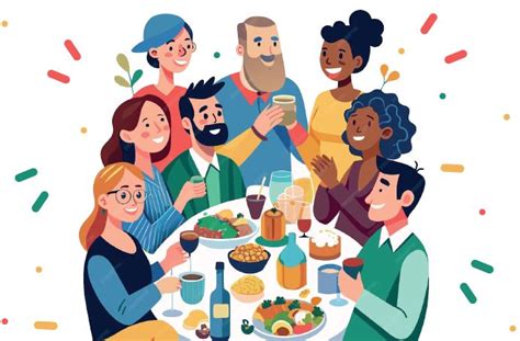 Personnes partageant un repas convivial autour d'une soupe