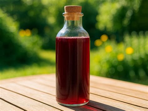 Coulis d'hibiscus pur dans une bouteille