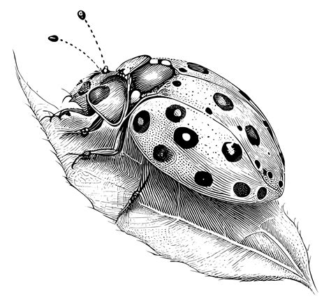 Dessin anatomique d'une coccinelle