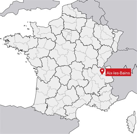 Carte de France mettant en évidence Saint-Raphaël et Aix-les-Bains