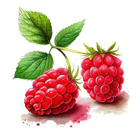 aquarelle de framboises